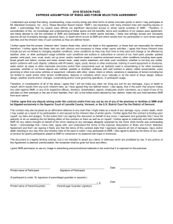 2016 season pass express assumption of risks and forum selection