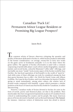 Canadian `Puck Lit`: Permanent Minor League Resident or