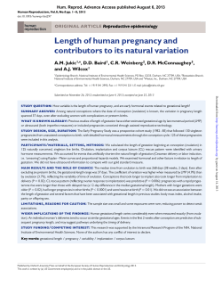 Length of human pregnancy and contributors to its