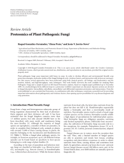 Review Article Proteomics of Plant Pathogenic Fungi