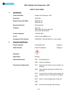 SDS: Nystatin Oral Suspension, USP