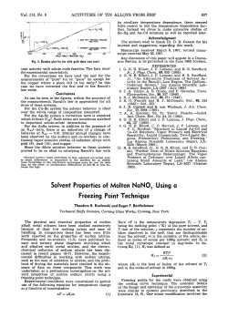 Solvent Properties of Molten NAN02 Using a Freezing Point