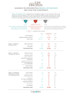 adjust Making Life Disciples to your time constraints