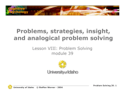 Problems, strategies, insight, and analogical problem solving