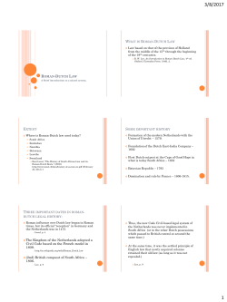 Roman Dutch Law 2017 handout