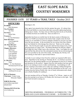 East slope back country horsemen