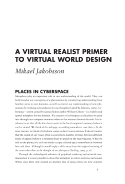 A VIRTUAL REALIST PRIMER TO VIRTUAL WORLD DESIGN