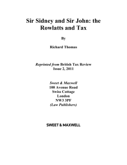 Sir Sidney and Sir John: the Rowlatts and Tax