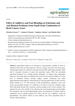 Effect of Additives and Fuel Blending on Emissions and Ash