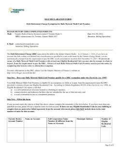SELF DECLARATION FORM: Debt Retirement Charge Exemption