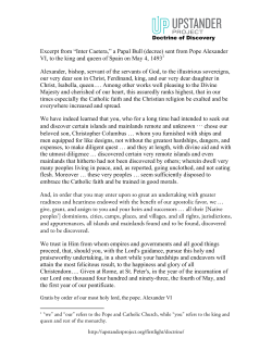Excerpt from &ldquo;Inter Caetera,&rdquo; a Papal Bull