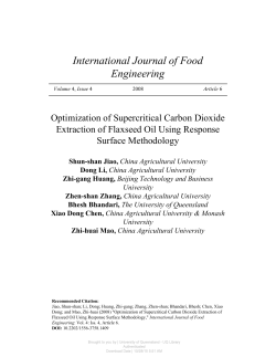 Optimization of Supercritical Carbon Dioxide Extraction of Flaxseed