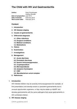 The Child with HIV and Gastroenteritis