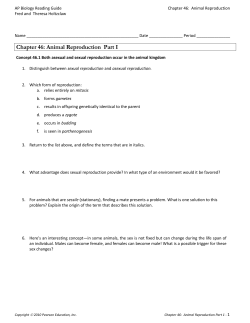 Chapter 46: Animal Reproduction Part I
