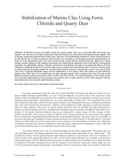 Stabilization of Marine Clay Using Ferric Chloride and Quarry Dust