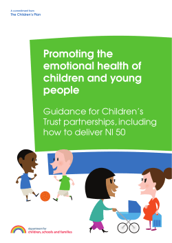 Promoting the emotional health of children and young people