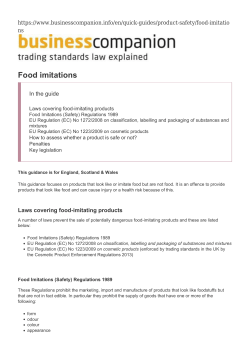 Food imitations - Business Companion