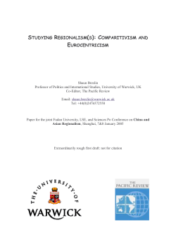 studying regionalism(s): comparitivism and eurocentricism