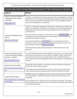 Community Action Group Resource List