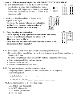 Lesson 1.1.5 Homework- Complete on a SEPARATE PIECE OF