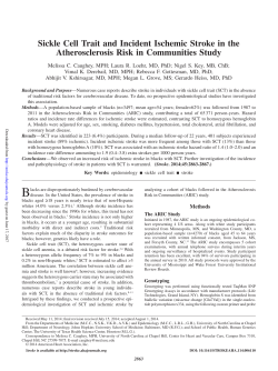 Sickle Cell Trait and Incident Ischemic Stroke in the Atherosclerosis