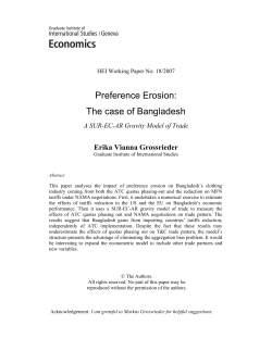Preference Erosion in Bangladesh : A SUR-EC