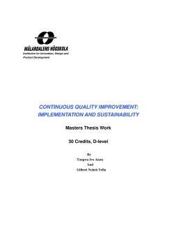 continuous quality improvement: implementation and
