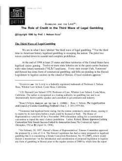 The Role of Credit in the Third Wave of Legal Gambling