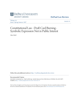 Constitutional Law - Draft Card Burning