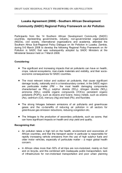 SADC Policy Framework for Progress on Air Pollution Issues #1
