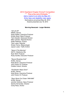 2015 Heartland Chapter Emmy® Competition *** This is the List of