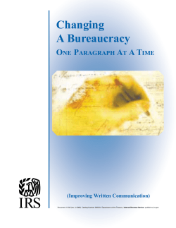 Changing A Bureaucracy