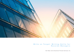 Write on Target: Writing Skills for Records Managers