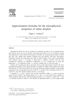 Approximation formulas for the microphysical properties of saline