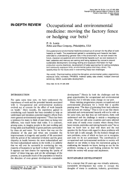 Occupational and environmental medicine: moving the factory fence