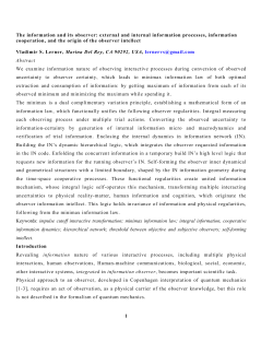 1 The information and its observer: external and