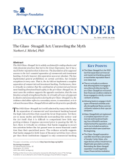 The Glass&ndash;Steagall Act: Unraveling the Myth