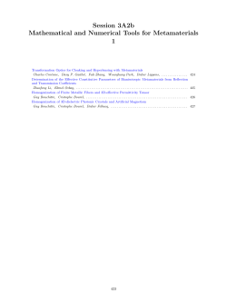 Session 3A2b Mathematical and Numerical Tools for