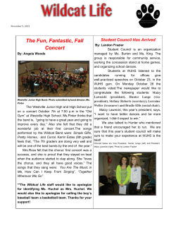 WILDCAT LIFE October Edition Issued on