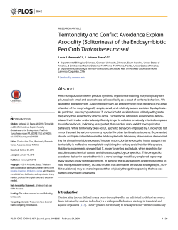 Territoriality and Conflict Avoidance Explain Asociality (Solitariness