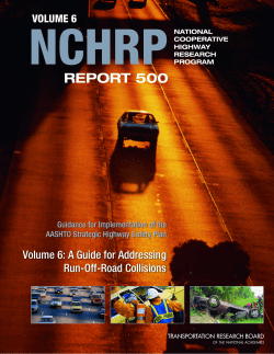 NCHRP Report 500 &ndash; Guidance for Implementation of the AASHTO