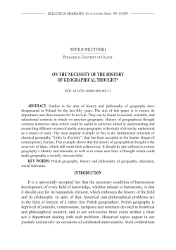 on the necessity of the history of geographical thought