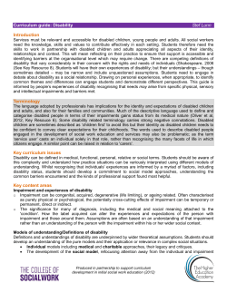 Curriculum guide: Disability