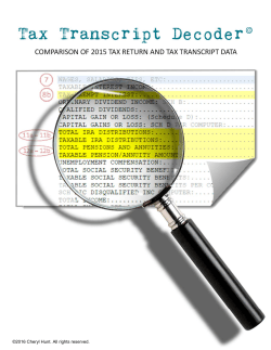 2015 Tax Transcript Comparison
