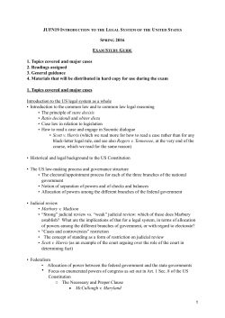 US Legal System Spring 2016 exam study guide