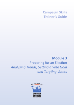 Campaign Skills Trainer`s Guide Module 3 Preparing for an Election