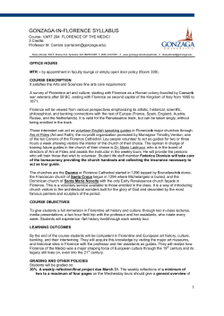 Florence of the Medici - Does not meet on Thur