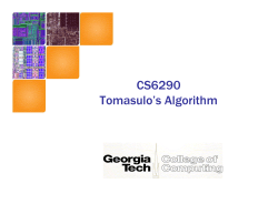 CS6290 Tomasulo`s Algorithm