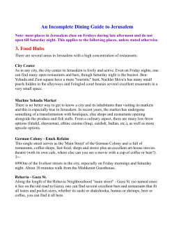 An Incomplete Dining Guide to Jerusalem