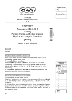 A2 1, Periodic Trends and Further Organic, Physical and